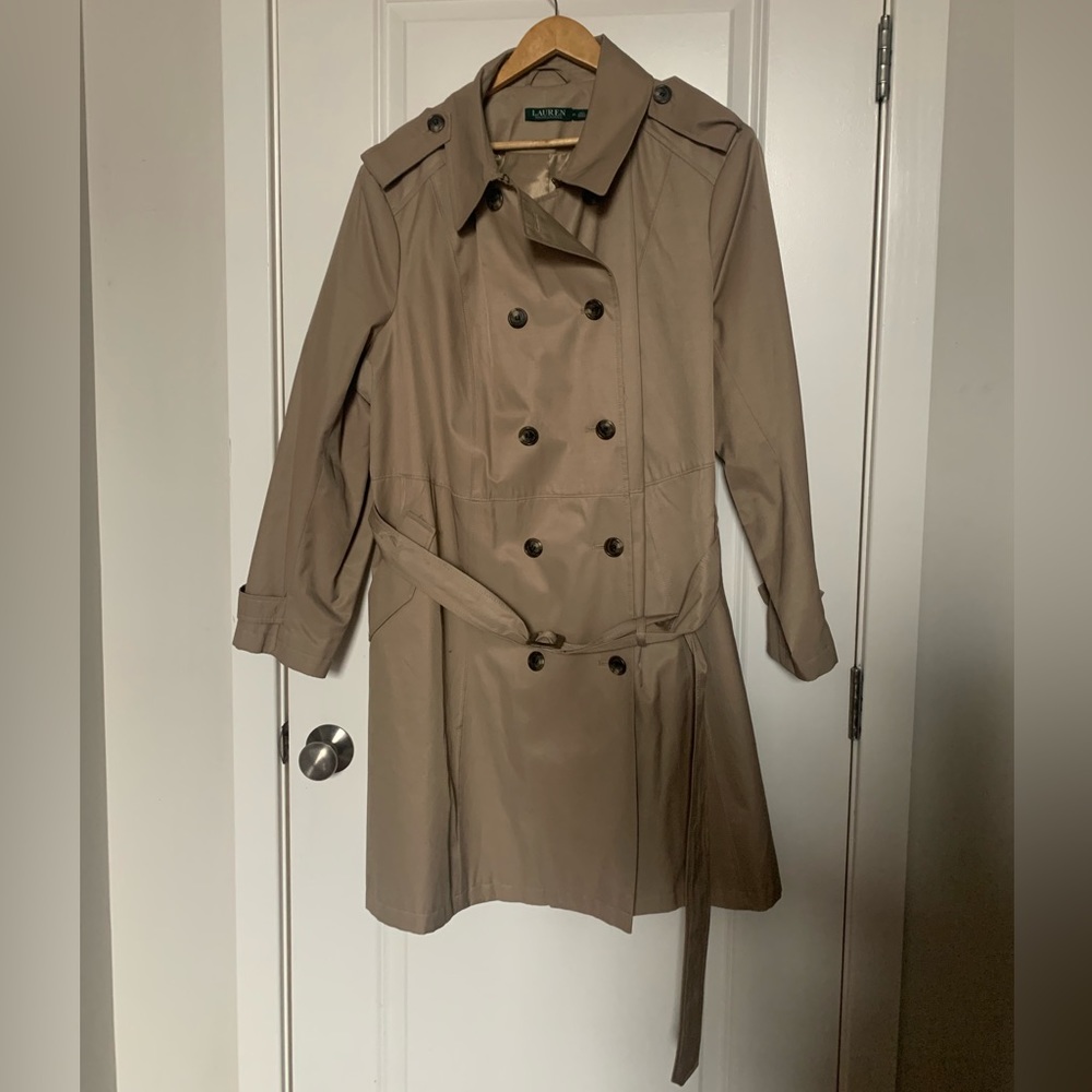 Lauren Ralph Lauren Plus Size Double Breasted Trench Coat 3x worn once